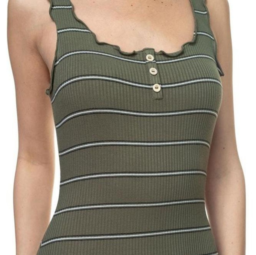 Comfortable Stripe Bodycon Ribbed Dress - Picture 4 of 5